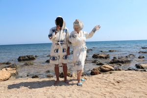 Albornoz de algodón turco con ojos, bata de secado rápido, albornoz suave de manga larga para hombres y mujeres, buena calidad, Sauna para el hogar, playa, Spa - Product Image 4