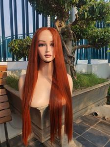 100% brut vietnamien Orange couleur 30 pouces os droite perruques de cheveux humains Double dessiné longue longueur vendeur - Product Image 5