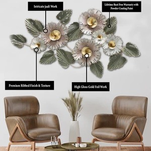Hermosa Decoración de Pared de Metal con Diseño Floral para Decoración Moderna del Hogar con Elegante Diseño de Flores y un Toque Interior Estilizado - Product Image 2