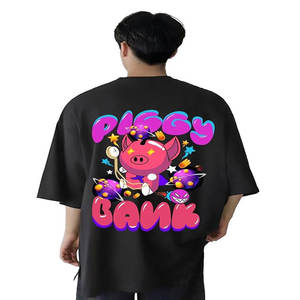 Camiseta en blanco lisa de gran tamaño con hombros caídos para hombre de alta calidad, camisetas de algodón sueltas con logotipo personalizado para hombres y mujeres - Product Image 2