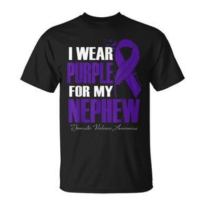 Camiseta de concienciación sobre la violencia doméstica: "Vestido de morado por mi sobrino" - Product Image 1