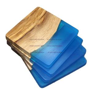 Posavasos de resina epoxi para mesa de madera, posavasos únicos con soporte de SCI - Product Image 5