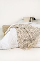 Confortable coton Jacquard châle Wrap main bloc imprimé tricoté hiver jeter Boho Style lit canapé décor à la maison voyage couverture
