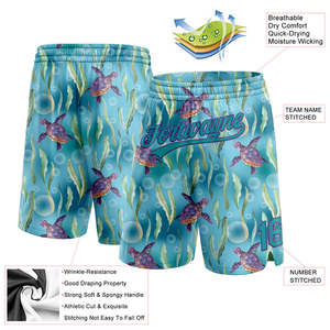 Short de basket-ball en maille de polyester lourd imprimé sur toute la surface pour hommes vente directe avec cordon de serrage short de bain pour hommes prix de gros OEM - Product Image 4