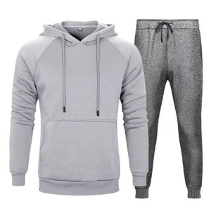 Survêtement de jogging deux pièces pour homme, coupe ajustée, fermeture éclair personnalisée 100% coton, sweats respirants, sweats à capuche solides, grande taille pour le printemps - Product Image 5