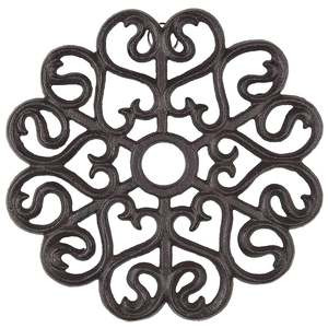 Awesome Design Iron Round <b>Trivet</b> In Black Color for <b>Pan</b> & Hotpot Dining Table Heat Damage Protecting <b>Trivet</b> - Product Image 1