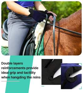 Premium <b>Ladies</b> Equestrian Horse Riding <b>Gloves</b> Track Fabric Synthetic <b>Leather</b> Microvision International Brand Customizable Design - Product Image 2