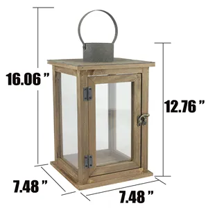 El mejor farol de madera artesanal de la India, portavelas de estilo vintage para decoraciones de Navidad, bodas y San Valentín a precio de mayoreo. - Product Image 6