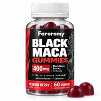 OEM Zwarte Maca Wortel Gummies Passievrucht Smaak voor Volwassenen Dagelijks Welzijn Kauwtabletten Voedingssupplement Groothandel