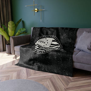 Couverture décorative américaine 1776 en velours froissé, douce et chaude, pour la maison, literie confortable, imprimée, tricotée, super douce - Product Image 1