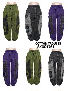 100% Cotton Breathable Vintage Bohemian Harem Trousers for Men and Women Winter <b>Yoga</b> Travel & Festival Wear - Product Image 4