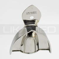 LIKAMED Dental 6 PCS Set Baki Impresi Manual Stainless Steel untuk Gigi Tiruan Ukuran Atas dan Bawah Kecil Sedang Besar
