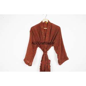 Robe moulante longue en soie respirante et lavable, écologique, à manches longues, motif floral indien, pour femme, nettoyage à sec - Product Image 2