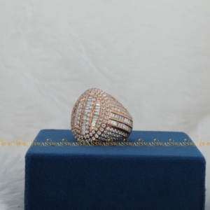 Bague de Moissanite pour homme en argent sterling 925, style hip-hop baguette ronde, testeur de diamants glacés - Product Image 2