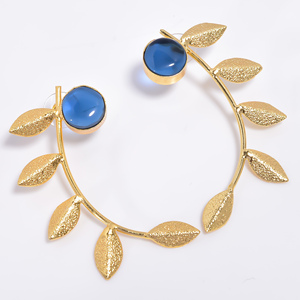 Laiton femmes mode 14k plaqué or belles boucles d'oreilles en pierres précieuses grossiste en laiton antique bijoux en pierres précieuses bijoux en laiton personnalisés - Product Image 5