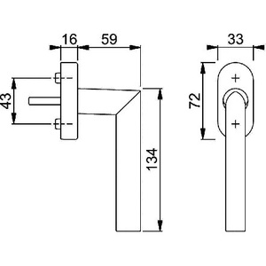 Aluminium 32-42 mm F1 Stockholm 0140/US956 <b>Window</b> Handle VarioFit HOPPE in Natural Colour Secustik Blinds <b>Shades</b> & Shutters - Product Image 3