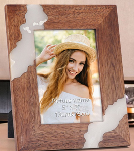 Handcrafted Resin Inlay & Bone Photo Frame Elegant Wood Frame for Wall and Table <b>Display</b> New Hot Selling Design - Product Image 6