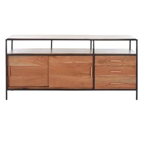 Meuble TV en bois de style moderne Offre Spéciale avec cadre en métal pour meubles de salon avec tiroir de rangement et design de table TV - Product Image 1
