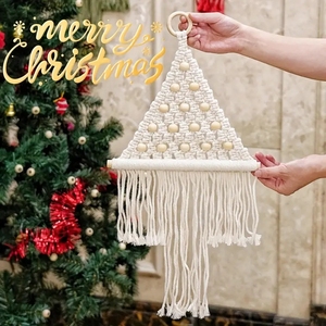 Macramè appeso a parete Boho ornamenti di <span class=keywords><strong>natale</strong></span> albero di <span class=keywords><strong>natale</strong></span> fatto a mano arazzo intrecciato forniture di <span class=keywords><strong>natale</strong></span> per la decorazione della casa - Product Image 5