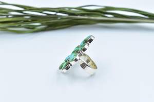 Anillo ajustable de turquesa de montaña Sonoran hecho a mano, anillo de piedras preciosas de plata esterlina para mujer, regalo de joyería Boho - Product Image 3