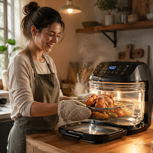 Friggitrice ad Aria Multifunzione Personalizzata con Cestello in Vetro, Forno Digitale Intelligente con Funzione Rotante e Ciotola in Vetro - Product Image 6
