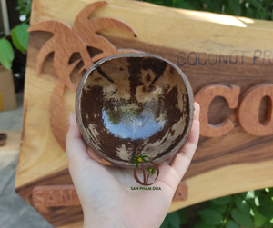 Porte-bougie en coque de noix de coco / Ensemble porte-bougie en coque de noix de coco avec mèches - Logo personnalisé disponible - Product Image 3