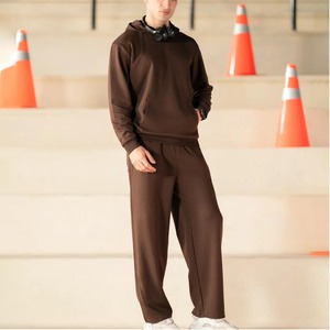 Streetwear unisexe de logo imprimé par transfert de chaleur personnalisé 100% coton lourd 500GSM ensemble de pantalons à capuche pull à capuche à capuche pour l'hiver - Product Image 4