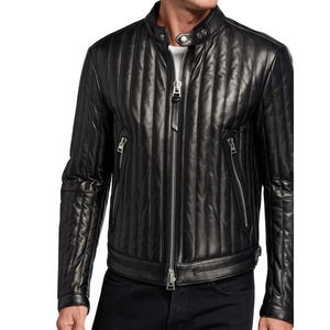 Veste en cuir légère pour homme Veste en cuir durable décontractée et simple pour homme Veste en cuir coupe-vent tendance - Product Image 3