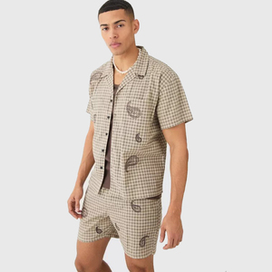 ชุดเสื้อกางเกงวิ่งผ้าฝ้ายสีตัดกันชุดวิ่งชุดวิ่งผ้าฝ้าย100% ชุดฤดูร้อนโลโก้ของคุณเองพิมพ์ลายแบบลำลองแห้งเร็ว - Product Image 5