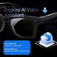 Gafas Inteligentes con IA, Cámara de 5MP, Transferencia WiFi, Antivibración, Activación por Voz, Traducción por IA, IP66 para Exteriores, Video 1080P, Micrófono Dual