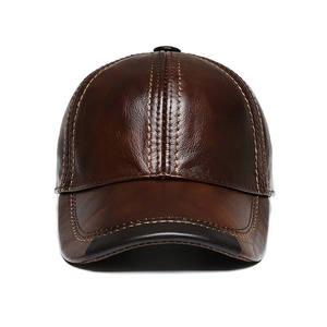 Gorra de béisbol de cuero importado, cálida, delgada, de seis paneles, estilo vintage, deportiva, transpirable, personalizable, estampada, elegante, informal, para exteriores. - Product Image 6