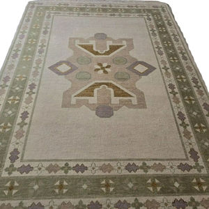 พรมขนสัตว์งานแฮนด์เมด10X14สีชมพูสีเขียวขนาด8x10สำหรับห้องนั่งเล่นผ้าถักด้วยมือผ้าสำหรับบ้านชาวเปอร์เซียขายดี - Product Image 1