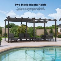 Pergola rétractable en alliage d'aluminium, design moderne, imperméable, toutes saisons, auvent double pare-soleil, mobilier d'extérieur