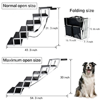 Marches pour animaux de compagnie CanboPet personnalisées pour grands chiens, marches pliables réglables en aluminium pour l'accès aux véhicules