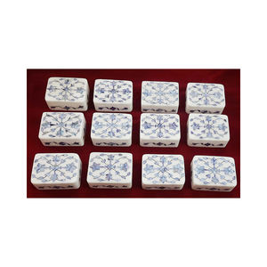 Magnifique marbre blanc pur avec nacre bleue incrustation décorative Art Work boîtes à bijoux pour la décoration de la maison et le cadeau - Product Image 1