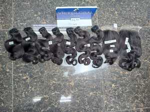 Extensions de cheveux ondulés 13x4 transparents brun foncé #4 couleur 100% cheveux humains bruts cambodgiens Machine Double trame Premium - Product Image 6