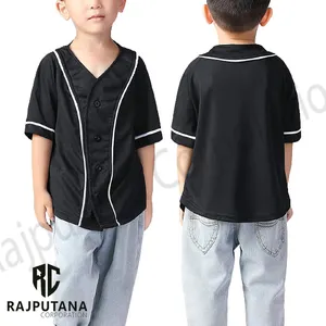 Kinder Baseball Jersey Jungen und Mädchen Kurzarm Button Down Shirts Sport Sommer Top Kleinkind Kinder Baseball Uniform Qualität 2022