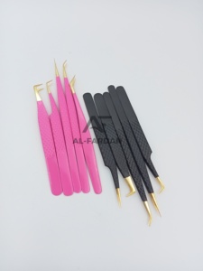 แหนบต่อขนตาปลายแหลม 45 65 90 องศา ทำจากสแตนเลสอย่างดี สีดำ ชมพู ปลายสีทอง รับทำโลโก้ อุปกรณ์ต่อขนตา - Product Image 4