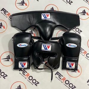 Gants de MMA en cuir de vache véritable de haute qualité Ensemble de boxe Sparring Protection complète du visage Garde-tête personnalisé Respirant Évacuation de l'humidité - Product Image 2