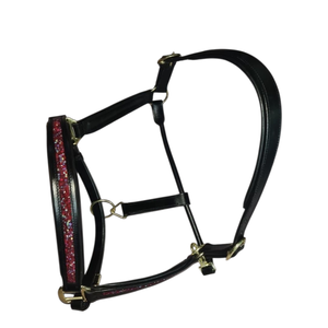 Harnais de cheval en cuir de luxe de haute qualité, avec nezier rembourré en cristal rouge, logo personnalisé réglable, confortable, tailles Cob/Full - Product Image 2