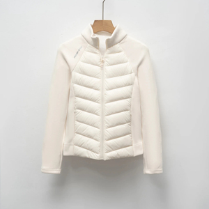 Chaqueta de bombardero con cuello levantado rellena de poliéster transpirable de punto deportivo de Otoño/Invierno para mujer, mantiene el calor para uso diario - Product Image 5