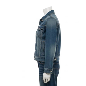 เสื้อแจ็คเก็ตยีนส์คอวีหนังกันน้ำ ผสมผ้าฝ้าย PU ทนทาน กันลม เหมาะสำหรับใส่ทำงานกลางแจ้ง ลำลอง แฟชั่น สไตล์ทันสมัย - Product Image 5