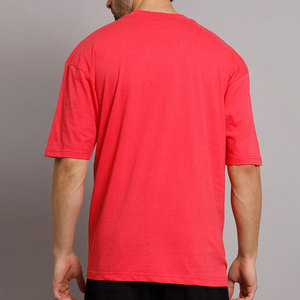 เสื้อยืดแขนสั้นสำหรับผู้ชายทรงโอเวอร์ไซส์ผ้าคอตตอนสวมใส่ง่ายเสื้อลำลองสีสวย100% ออกแบบได้ตามต้องการพร้อมโลโก้ - Product Image 4