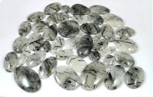 Pierres précieuses en vrac en vrac de haute qualité Cabochon de Quartz de Tourmaline naturelle sept Chakra Reiki spirituel cristal de guérison spirituelle brute - Product Image 4