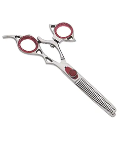 Ensemble de ciseaux de coiffeur professionnels OEM Ciseaux de coupe de cheveux en argent 5.5 Manche en acier inoxydable Lame tranchante Fournitures de salon - Product Image 4