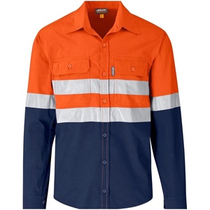 Camiseta de Trabajo de Alta Visibilidad Reflectante de Seguridad Unisex con Certificación BS, de Algodón Transpirable de Alta Calidad, Color Azul - Product Image 1