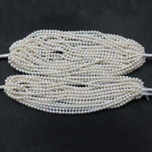Meilleures ventes Perles d'eau douce naturelles minuscules Perles rondes lisses de haute qualité Perles blanches de haute qualité 3-3,5 mm Perles 5 pouces - Product Image 2