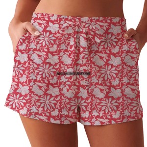 <b>Sexy</b> Hot Pants <b>Women</b> Cotton Shorts Night Wear Shorts Floral Bohemian Drawstring Shorts Summer Hand Block Printed - Product Image 6