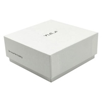 Boîte à bijoux en papier écologique avec insert en mousse EVA, couvercle et base en carton rigide avec logo doré, emballage cadeau