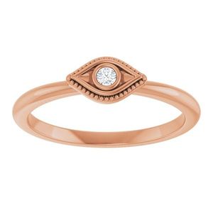 Stackable Trendy Evil Eye Gemstone RingResizable <b>Brass</b> Religious Jewelry with Bezel Setting Gift for Children - Product Image 3
